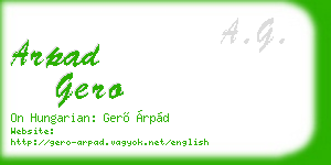 arpad gero business card